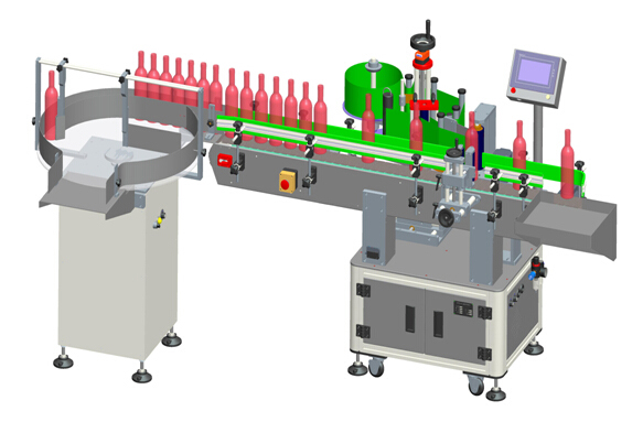 Automatische verticale rode wijn transparante etiketten etiketteringsmachine Details